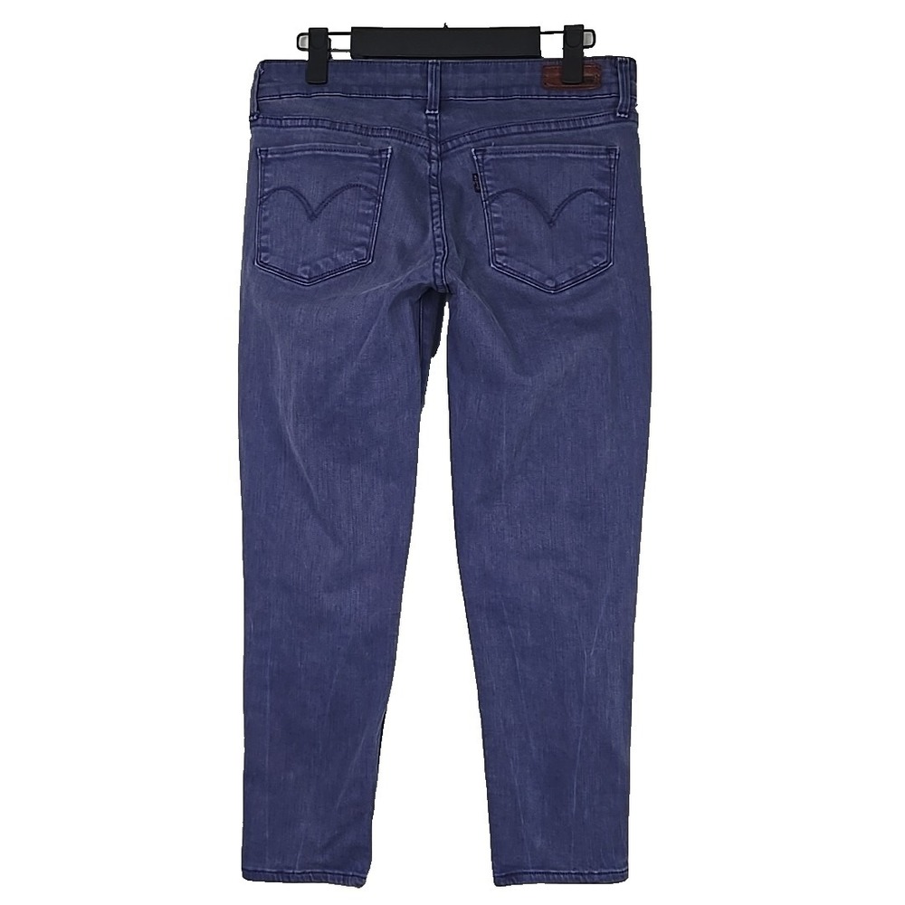 LEVIS Demi Curve Purple Denim Women's Cropped Jeans Size 27 (24" Inseam) - Picture 2 of 8